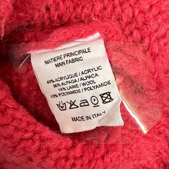 Vanessa Bruno Pink Puff Sleeve Cropped Alpaca Blend Sweater | S - Picture 5 of 7